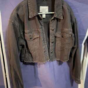 Forever 21 Cropped Black Denim Jacket
